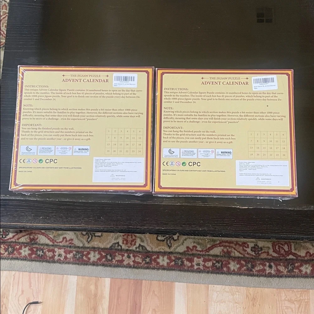 SVNVIOZ Set of Two (2) Advent Calendar 1008 Pieces Jigsaw Puzzles - Picture 2 of 2